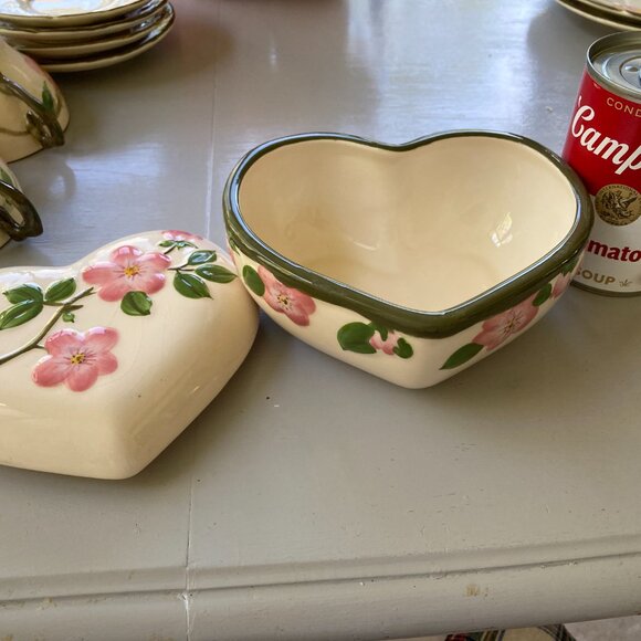 Desert Rose Franciscan Hand Painted Heart with Lid LIMITED RARE PEICE Vintage - Picture 5 of 9